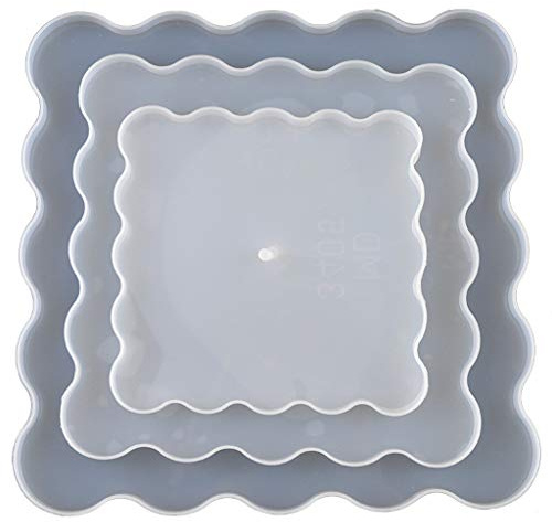 HUAJINGKEJI Lot de 3 moules carrés en résine pour gâteaux et fruits, As shown, Silicone