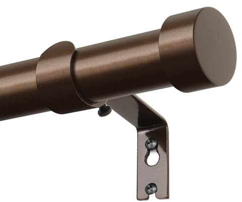 KAMANINA Gardinenstange Bronze 80 to 218 cm Lang, 25 mm Durchmesser Gardinenstangen Ausziehbar mit Einfachen Endkappen für Fenster, Schlafzimmer, Wohnzimmer