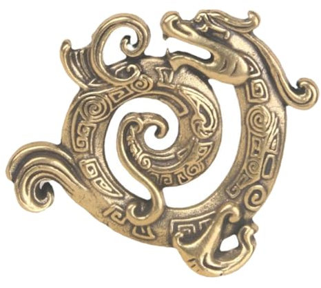 COOPHYA Messing Drache Figurine Retro Chinesische Deko Desktop Drachenkunst Praktisches Stabiles Design Geschenk Für Freunde Familie