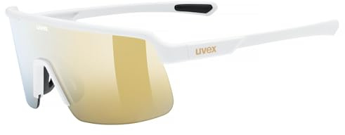 uvex dyrt - occhiali sportivi per adulti - forte protezione UV - 100% protezione UVA, B, C - white matt/gold mirror - one size
