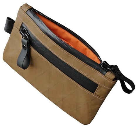 ALPAKA Zip Pouch, Slim Wallet for Men, RFID Blocking Wallet, Brown X-Pac | Minimalist Zip Wallet Card Holder with YKK Zippers, Holds 4-12 Cards, Weatherproof, EDC Pouch for Men Daily Use, Travel