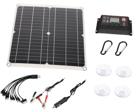 Homoyoyo Chargeur Solaire Kit Chargeur De Panneau Solaire Extérieur De Batterie pour Appareils De Dépannage