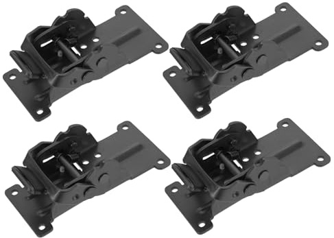 Tofficu Bisagra Plegable Para Pata De Mesa y Silla Bloqueo Autoblocante 180-90/0 Grados, Soporte Plegable Metálico Negro, 4 Piezas Para Muebles y Bricolaje Doméstico
