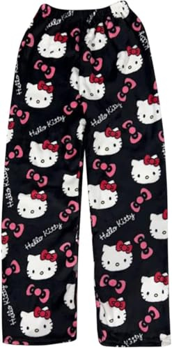 kitty Pigiama da donna, lungo, morbido, Kawaii, pigiama, anime, comodo pigiama da donna, anime, casual, primavera/estate, Nero , M