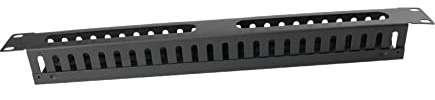 NUOBESTY Organizador De Cables Metálico para Rack 19 24 Puertos, Unidad De Gestión Profesional para Redes, Accesorio De Red Resistente para Oficina y Centro De Datos, Color Metálico