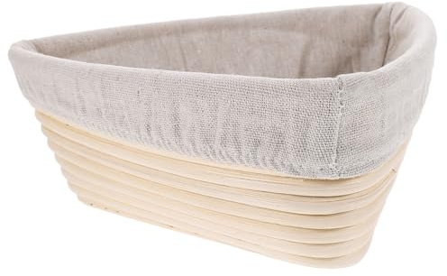 Garneck Cesta Triangular de Fermentación de Pan con Funda de Utensilio de Horneado Mano para Profesionales y Amateurs