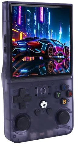Elprico RK3326 Retro -Spielkonsole, Handheld -Spielekonsole mit 4,0 -Zoll -HD -Bildschirm, Videospielkonsolen mit Speichertasche, 4000 -mAh -, Tragbare Spielekonsolen für Linux -System (128G)
