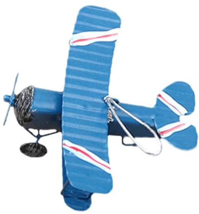 Generisch Mini Flugzeug Ornament - Eisen -Retro -Flugzeug, dekoratives Doppeldeckermodell | Vintage Metal Segelflugzeuganhänger mit 10 x 9 x 5 cm Größe für Office Bar Home Store Dekoration