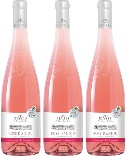 Loire Proprietés Rose d'Anjou AOC Demi-Sec Elysis Roséwein rosé halbtrocken Frankreich inkl. FeinWert E-Book (3 x 0.75 l)