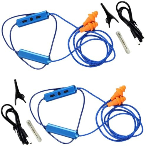 Bluetooth-Kopfhörer, Geräuschreduzierung, Arbeits-Ohrstöpsel, In-Ear-Kopfhörer mit Bedienelementen für Gehörschutz, 2 Stück