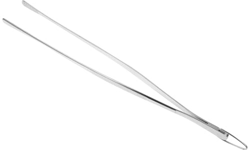 DECORNIJIA Pinzette da Cucina in Acciaio con Punte Antiscivolo e Gancio Pinzette Professionali Riutilizzabili per Pesce Barbecue e Preparazione Alimenti