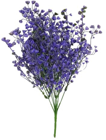 Opatiny Flores artificiales de lirio de valle para decoración de exteriores, resistentes a los rayos UV y a la intemperie, para plantas de plástico en morado, rojo, amarillo, verde, blanco, 36-38 cm