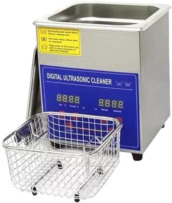 Limpiador ultrasónico Industrial de 60W 40KHz 2L – Máquina Profesional con Temporizador Digital y Calentador para joyería, Gafas, Relojes, Herramientas, Piezas y Instrumentos de Metal