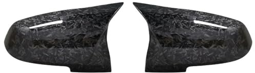 Passend für BMW 1er, 2er, 3er, 4er und Xer-Serie: Spiegelkappen F20, F21, F87, F23, F30, F32, F36, E84, glänzend schwarz, Seitenabdeckung, Außenspiegelkappen(Forged Carbon Look)