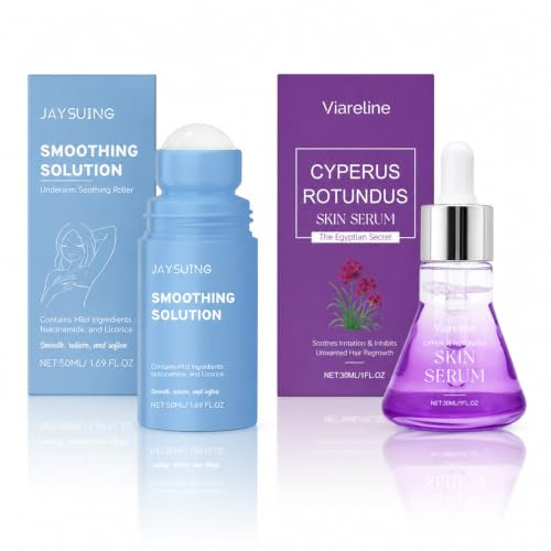 Smoothing Solution Ingrown Hair Treatment Roll On,Aceite Cyperus Rotundus | Roll-On Post-Depilatorio Suavizante Para Axilas,Aceite Post Eliminación Del Vello,Solución Suavizante para Cabello Encarnado