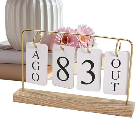 Tischkalender aus Holz, Modern mit Holzfuß stehend, Immerwährender Kalender Dekoration, für Büro Kaffeehaus Wohnzimmer Arbeitszimmer Klassenzimmer Studenten und Lehrer