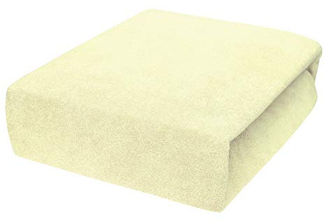 SPANNBETTLAKEN SPANNBETTUCH MIT NEUSTER Technik HERGESTELLT BETTLAKEN MIT Gummizug FROTTEE 22 Farben UND 14 GRÖßEN 80x160 Frotte Creme