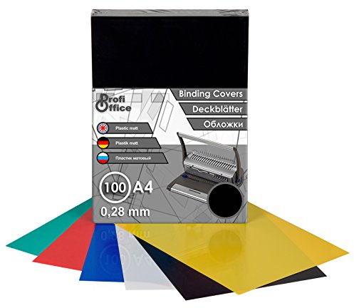 ProfiOffice® Deckblätter, DIN A4, matt, schwarz, 0,28mm, 100 Stück(39002)