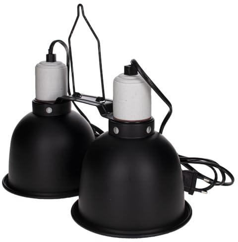 Reptiles Planet - Twindome 14 - Double Support d'Ampoule - Ø14 cm - H 16 cm, Noir