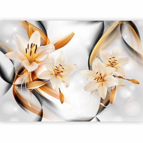Fotomurales B&D XXL Flores Lirios 250x175 cm Papel pintado tejido no tejido Decoración de Pared decorativos Murales moderna Diseno Fotográfico Naturaleza Abstracto b-a-0267-a-b