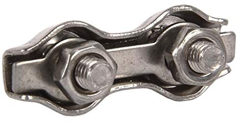 Cofan 18005207 - Pack de 5 sujetacables planos dobles (acero inoxidable, M-10)