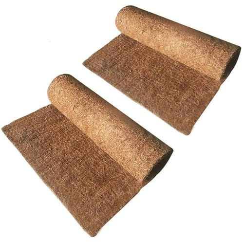 Hamiledyi Reptile Carpet Natural Coconut Fiber Tortoise Carpet Mat for Pet Terrarium Liner Reptile Supplies for Lizard Snake Chameleon Turtle Bedding Bunny Rabbit Mat (2 x Sheets)