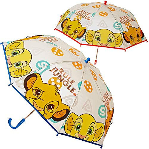 Kinderschirm - König der Löwen - Simba & Nala - Ø 82 cm/Regenschirm Kinder - groß Stockschirm mit Griff Farb-Mix - Regenschirme - für Jungen Mädchen - Schir..