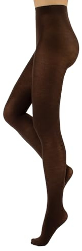 CALZITALY Leotardos de Lana para Mujer, Medias de Lana Merino, Panty Opaco | Negro, Gris, Azul Marino, Violeta, Verde, Marrón, Beige | S, M, L, XL | 100 DEN | Made in Italy (M, Marrón)