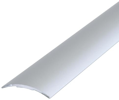 Dalsys Übergangsprofil selbstklebend 100cm x 60mm Ausgleichsprofil aus Aluminium, geeignet für u.a. Fliesen, Laminat und Parkett Silber