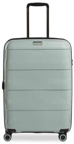 Stratic Straw + Hartschalen-Koffer Trolley Koffer groß Reisekoffer, nachhaltig, 4 Rollen, erweiterbar, TSA-Schloss (Größe M, Mint grün)