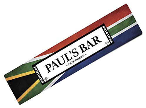 Personalised SMall Bar Runner Mat -South african flag printed home bar mat L710