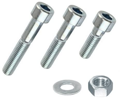 Zylinderschrauben M6 inkl. Mutter + Scheibe, Edelstahl V2A, DIN 912 (25, M6 x 20 mm)