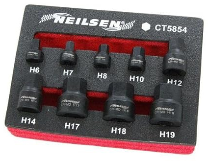 Impact Bit Socket Set Hex 6-19mm