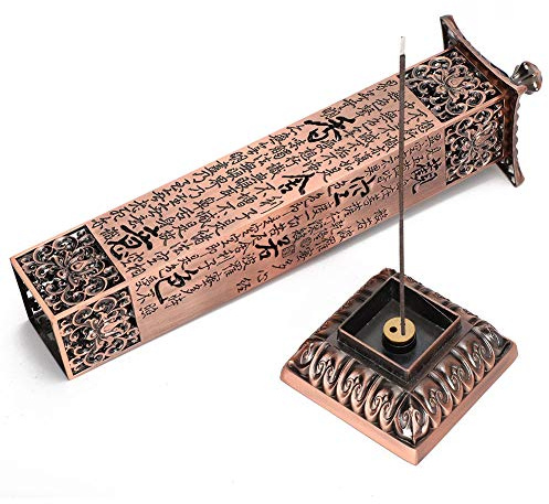Räuchergefäß, Räucherturm-Brennerhalter, Rotes Kupfer, Vertikales Herz, Sutra-Handwerk, Ornamente, Teezimmer-Dekoration