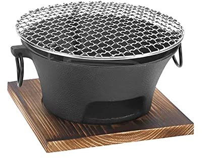 lesulety Barbecue au Charbon de Bois Camping Barbecue Portable Charbon de Bois Petit Barbecue en Fonte Petit Barbecue Barbecue Barbecue Barbecue Barbecue Barbecue Table Charcoal Barbeque,20cm
