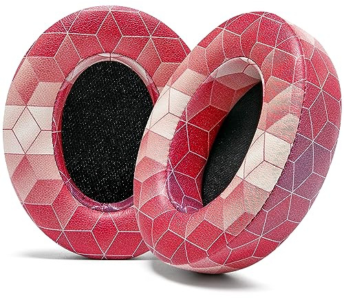 WC PadZ Studio 2 & 3 - Ear Pads for Beats Studio 2, 3 Wired & Wireless | Made by Wicked Cushions | Does NOT Fit Beats Solo (B0501, B0500). PU Leather, Enhanced Foam & Stronger Adhesive | Hex Red