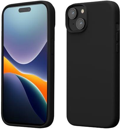 kwmobile Handyhülle für iPhone 15 Hülle, für iPhone 15 Case - Hülle Silikon - kabelloses Laden - Schwarz