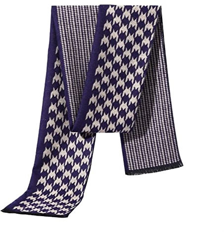 Herbst-Winter-Schals, Schal, lässige Schals, Wraps, karierte doppelseitige Schals, warmer karierter Herrenschal, weicher gestreifter langer Schal (Farbe: Schwarz, Größe: L 180 cm) (Blau L 180 cm)