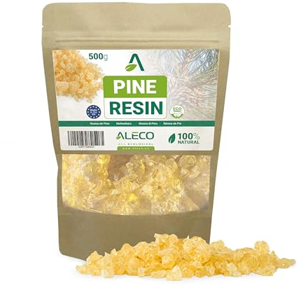 ALECO Resina Pura De PINO Colofonia Orix Epoxi Natural Granulada. Latex. Manualidades, tratamiento madera, adhesivos (500 GR)