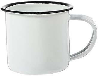 HARAY Tasses Tasse Tasse émail Tasses à café Camping Tasses thé métal Vintage Eau Potable Fer Voyage Camp rétro Tasse de café (Color : White)