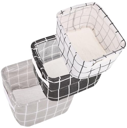 MAGICLULU 6stücke Teiliges Baumwollstoff Aufbewahrungskörbe Rechteckige Organizer Für Schlafzimmer Bad Und Büro Spielzeugorganisation Wäschekorb