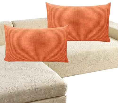 Sofa Kissenbezug 60x60,50x70,Kissenbezüge 40x40,Kissenhülle 30x50,Zierkissen Bezug 60x60,2er Set Dekokissen Sofakissen Groß Kuschelkissen Dekorative Weiche Bezug Zierkissenbezüge ( Color : Orange , Si