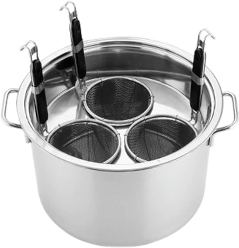 BTURYT Set di Inserti per cuocipasta in Acciaio Inossidabile 201 Pentola per Pasta a 3 Fori con cestelli a Tre filtri, Strumento di Cottura multipot per Pasta, Pasta, Gnocchi, zuppe