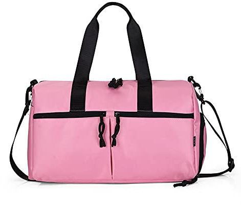 QTANZIQI Damen-Reisetasche, Sporttasche, Sporttasche, Yoga-Tasche, Schulter-Diagonaltasche, Herren-Gepäcktasche mit großem Fassungsvermögen, Hand-Reisetasche, Rosa