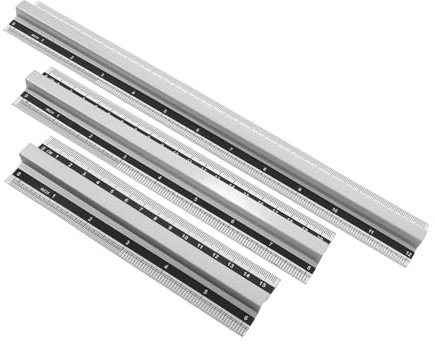 TOGEVAL 3 Stück Aluminiumlinealset Mit Griffen Leichtes Metallmesswerkzeug 15/20/30cm Mehrzweck Mathematiklineale Für Schule Büro Und Heimgebrauch