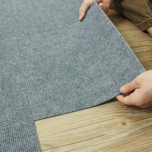 CUCOS Dalles de Moquette Autocollantes 30x30 cm – Carreaux de Moquette Rembourrés à Coller, Sol Doux pour Salon, Chambre et Décoration Intérieure, Lot de 30