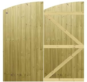 Premier Garden Supplies Made to Measure Tongue & Groove Semi-Braced Arch Top Driveway Gates for Measurements Height 5ft - 6ft (150-180cm) x Width: <6ft (183cm)