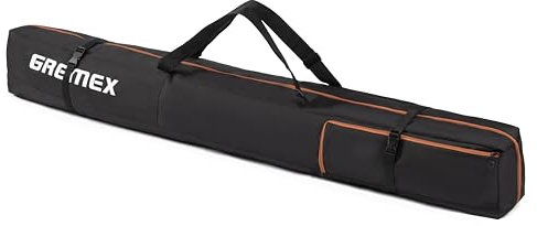 GREMEX sac de ski - Housse de ski pour 1 paire de skis - Sac de ski imperméable 160 cm - Sac de ski léger et robuste - Housse de ski ergonomique 160 cm - Housse de ski alpin - Sac de ski compact alpin