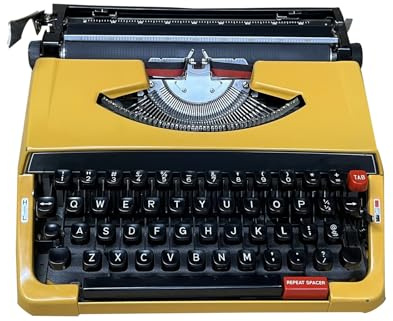 Retro Schreibmaschine Gelb, Retro Reiseschreibmaschine Nostalgische Schreibmaschine Zum Dekorieren Von Geschenken und Schreiben Von Briefen, Karten und Mehr