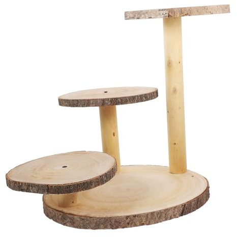 VICASKY Mehrstufiger Holz Cupcake Rustikales Dessert Display Für Kuchen Tortenständer Aus Holz Für Partys Hochzeiten Und Gartenanlässe Zu Reinigen Und Aufzubewahren